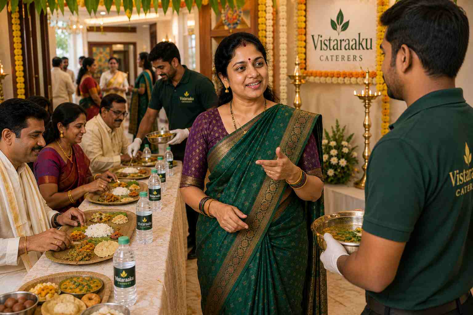 Housewarming catering service in Hyderabad for family and guests by Vistaraaku Caterers